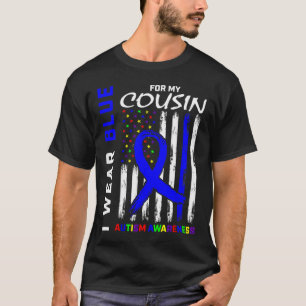 Ik Draag blauw voor mijn nicht autisme, vlag Ki T-shirt