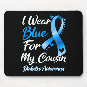 Ik Draag blauw voor mijn nicht Diabetes Awareness Muismat