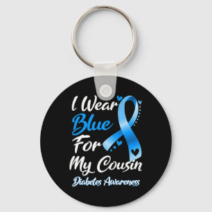 Ik Draag blauw voor mijn nicht Diabetes Awareness Sleutelhanger