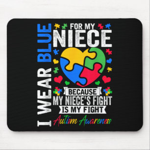 Ik Draag blauw voor mijn nichtje Autism Awareness  Muismat