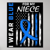 Ik Draag blauw voor mijn nichtje Diabetes Awarenes Poster (Voorkant)