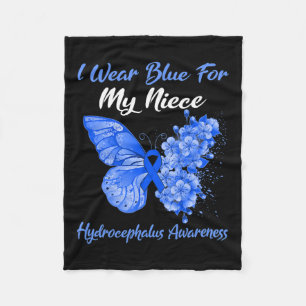Ik Draag blauw voor mijn nichtje Hydrocephalus War Fleece Deken