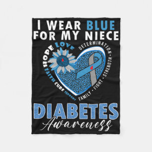 Ik Draag blauw voor mijn nichttype 1 diabetes Fleece Deken