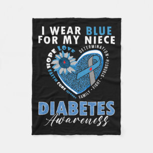 Ik Draag blauw voor mijn nichttype 1 diabetes Fleece Deken