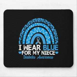 Ik Draag blauw voor mijn nichttype 1 diabetes Muismat