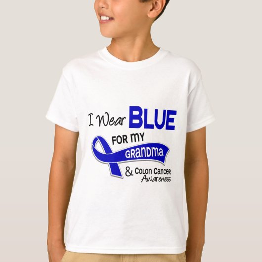 Ik Draag blauw voor mijn oma 42 Colon Cancer T-shirt (Voorkant)