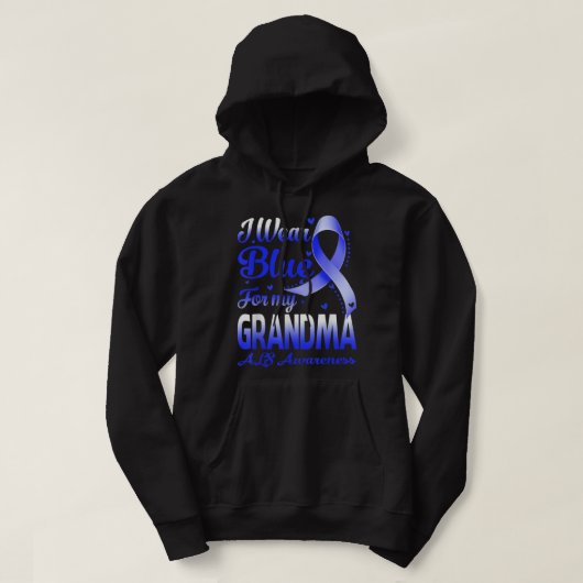 Ik Draag Blauw voor mijn oma ALS Bewustheid Hoodie (Design voorkant)