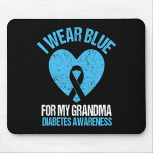Ik Draag blauw voor mijn oma Diabetes die zich bew Muismat
