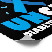 Ik Draag blauw voor mijn oom Diabetes bewustzijn Poster (Hoek)
