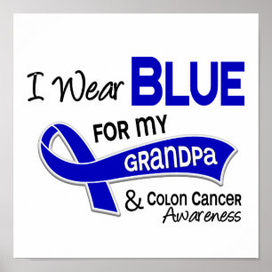 Ik Draag blauw voor mijn opa 42 Colon Cancer Poster