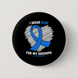 Ik Draag blauw voor mijn opa Alopecia Awareness 1 Ronde Button 5,7 Cm