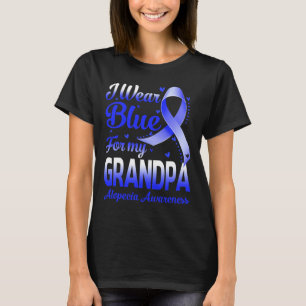 Ik Draag Blauw voor mijn opa Alopecia bewustzijn T-shirt