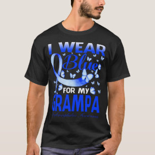 Ik draag blauw voor mijn opa hydrocephalus bewustz t-shirt