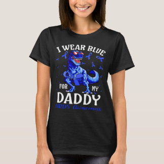 Ik Draag blauw voor mijn papa ARDS bewustzijn dino T-shirt
