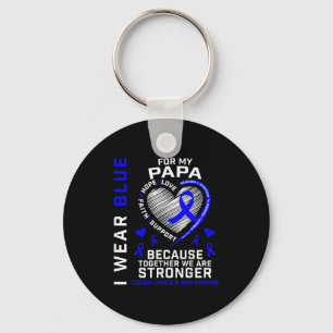 Ik Draag blauw voor mijn papa colon kanker bewustz Sleutelhanger