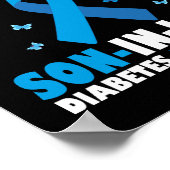 Ik Draag blauw voor mijn schoonzoon diabetes bewus Poster (Hoek)
