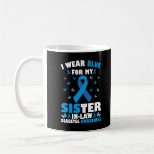 Ik Draag blauw voor mijn schoonzus type 1 diabetes Koffiemok