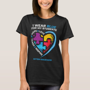Ik Draag blauw voor mijn studenten en gaf leraren  T-shirt
