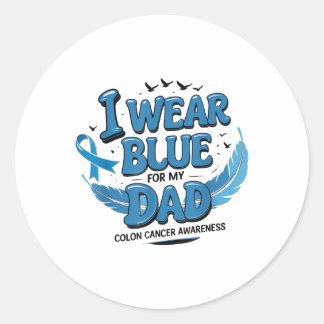Ik Draag blauw voor mijn vader Colon Cancer Awaren Ronde Sticker