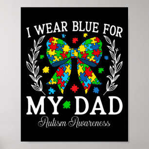 Ik Draag blauw voor mijn vader Coquette Bow Family Poster