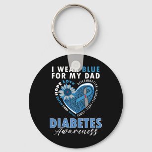 Ik Draag blauw voor mijn vader type 1 diabetes Sleutelhanger