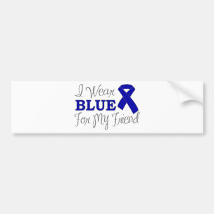 Ik Draag blauw voor mijn vriend (blauw bewustzijn  Bumpersticker