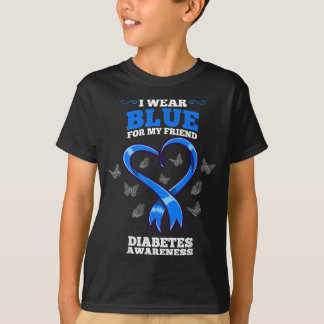 Ik Draag Blauw Voor Mijn Vriend Diabetes Bewustzij T-shirt