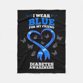 Ik Draag Blauw Voor Mijn Vriend Diabetesbewustzijn Fleece Deken
