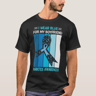Ik Draag blauw voor mijn vriend Ribbon Retro Vinta T-shirt