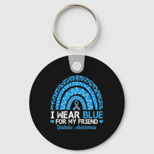 Ik Draag Blauw voor Mijn Vriend Type 1 diabetes Aw Sleutelhanger