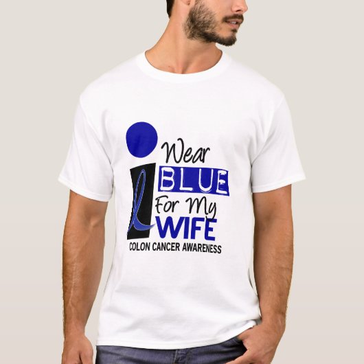 Ik Draag blauw voor mijn vrouw 9-KANKER T-Shirts (Voorkant)
