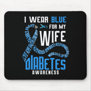 Ik Draag blauw voor mijn vrouw diabetes Muismat