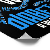 Ik draag blauw voor mijn vrouw Diabetes Poster (Hoek)