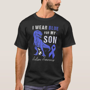 Ik Draag Blauw voor mijn Zoon Autism Bewust Mam Pa T-shirt