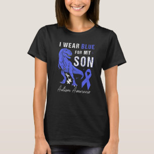 Ik Draag Blauw voor mijn Zoon Autism Bewust Mam Pa T-shirt