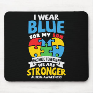 Ik Draag Blauw voor mijn Zoon Autism Bewustheid Ma Muismat