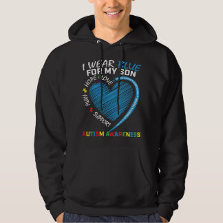 Ik Draag Blauw voor mijn Zoon Autism Bewustheid Ou Hoodie