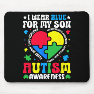 Ik Draag blauw voor mijn zoon Autism. Bewustmaking Muismat