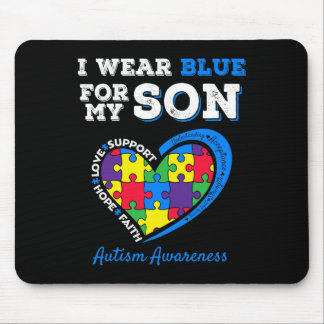 Ik Draag blauw voor mijn zoon Autism. Bewustmaking Muismat