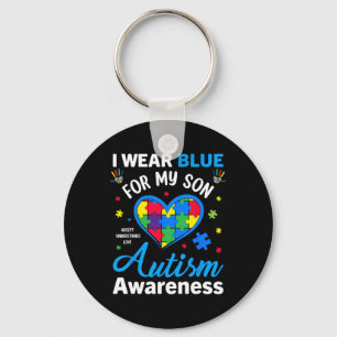 Ik Draag blauw voor mijn zoon Autism. Bewustmaking Sleutelhanger