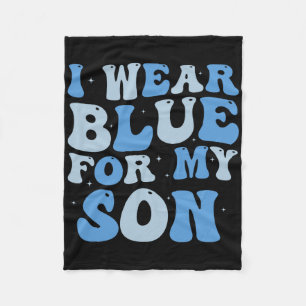 Ik draag blauw voor mijn zoon Autisme bewustzijn M Fleece Deken