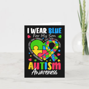 Ik Draag blauw voor mijn zoon Autisme Bewustzijn M Kaart