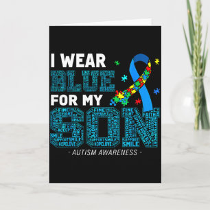 Ik draag blauw voor mijn zoon Autisme bewustzijn M Kaart