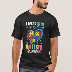 Ik draag blauw voor mijn zoon Autisme bewustzijn M T-shirt
