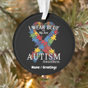 Ik Draag blauw voor mijn zoon Autisme Bewustzijn O Ornament
