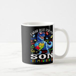 Ik Draag blauw voor mijn zoon Autisme Bewustzijn T Koffiemok