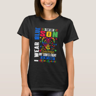 Ik draag blauw voor mijn zoon Autisme bewustzijnsd T-shirt