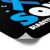 Ik Draag blauw voor mijn zoon Diabetes Awareness T Poster (Hoek)