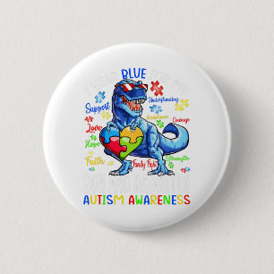 Ik Draag blauw voor mijn zoon en dochter autisme Ronde Button 5,7 Cm