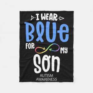 Ik Draag Blauw Voor Mijn Zoon Moeder Autisme Bewus Fleece Deken